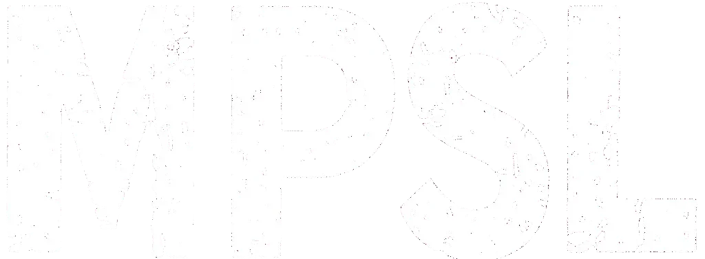 Logotipo MPSL en color blanco con textura para Motila Producciones S.L.