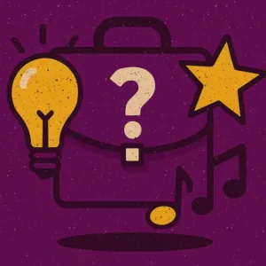 Icono servicios adicionales con maletín, engranaje, nota musical y estrella
