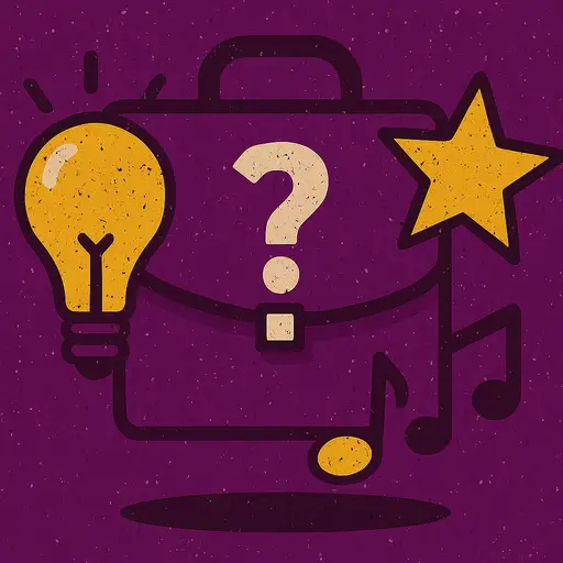 Icono servicios adicionales con maletín, engranaje, nota musical y estrella